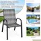 Costway Set of 12 Patio Rattan Dining Chairs Stackable Armrest Garden Mix Gray\Mix Brown